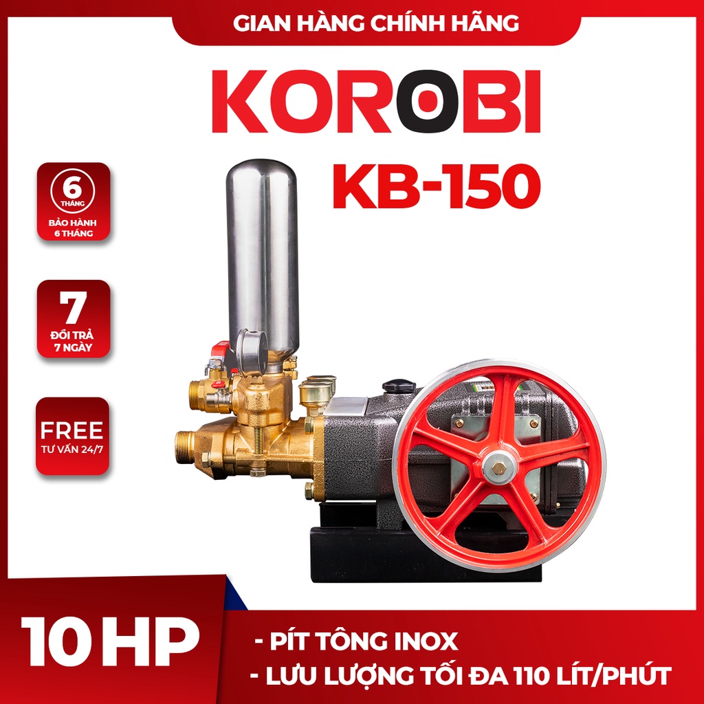 Đầu bơm cao áp KOROBI KB-150  | Công suất 10HP | Lưu lượng 20 - 50 Kgf/cm2