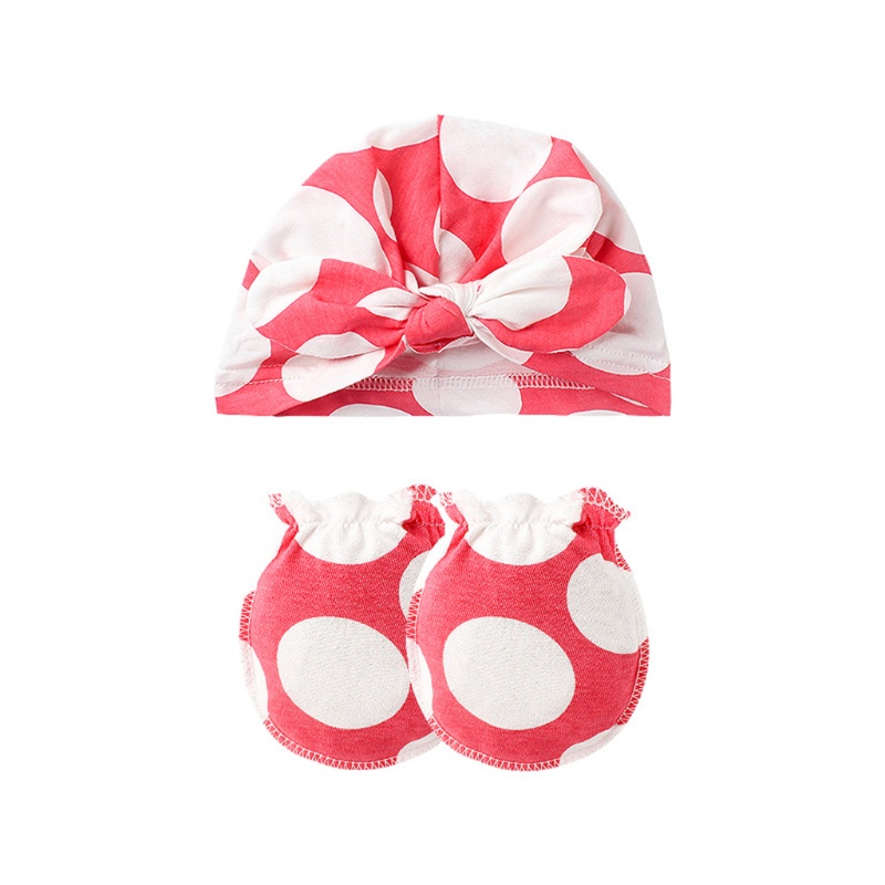 Bộ Mũ Beanie Và Găng Tay Màu Trơn Dễ Thương Bảo Vệ Mặt Chống Trầy Xước Cho Bé