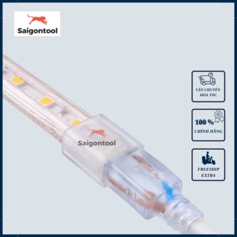 Đèn LED dây 5050 dán  5 mét ống nhựa 220v tặng kèm 1 dây nguồn tốt