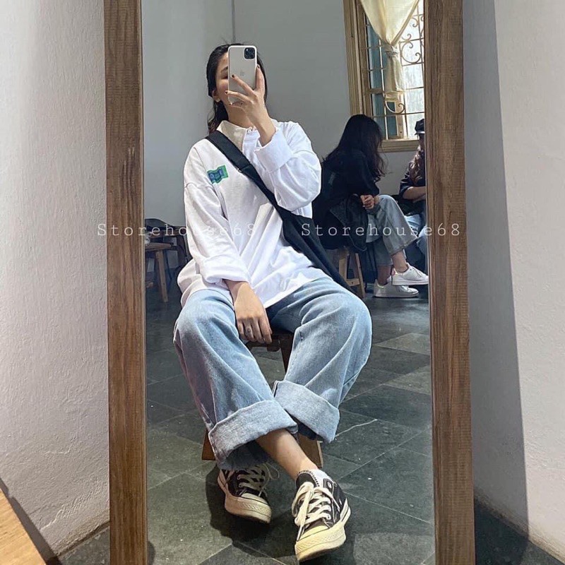 Áo Thun Tag Ngực Unisex Dáng rộng