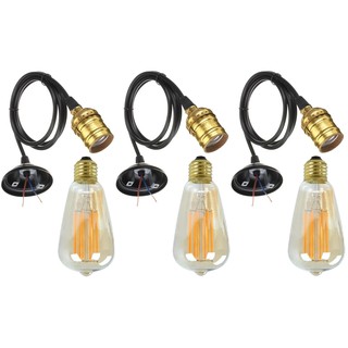 Bộ 3 Dây Đèn Thả Cổ Điển Vintage Edison 4W 220V Gold