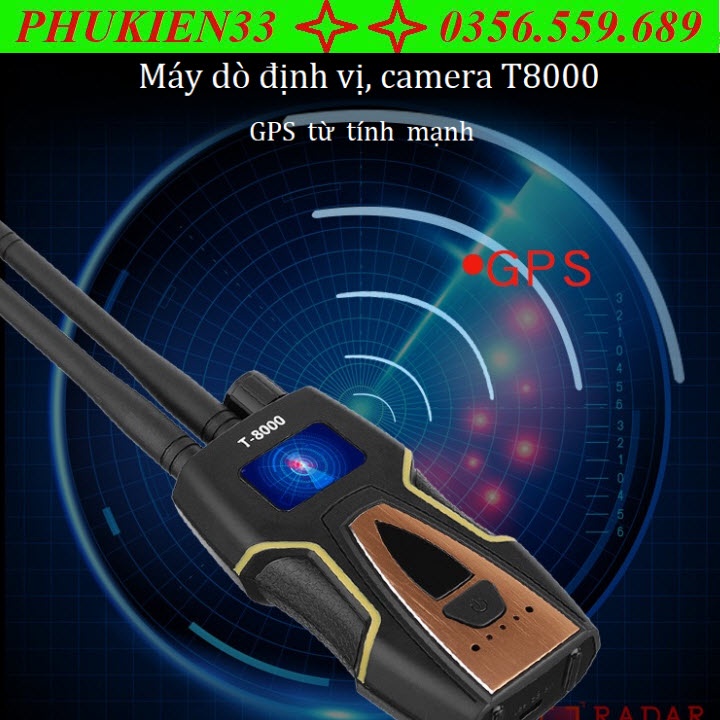 Máy Dò Phát Hiện Theo Dõi Camera, GPS, Định Vị Detector T8000