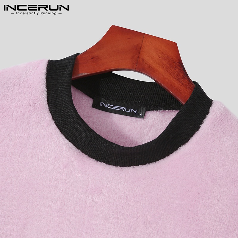 Áo thun lửng INCERUN tay ngắn in màu phong cách mùa hè cho nam