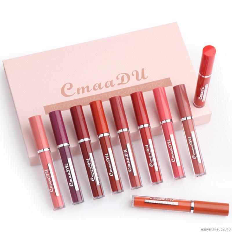 [Hàng mới về] Bộ 10 son kem lì CmaaDU lâu trôi chống thấm nước | BigBuy360 - bigbuy360.vn