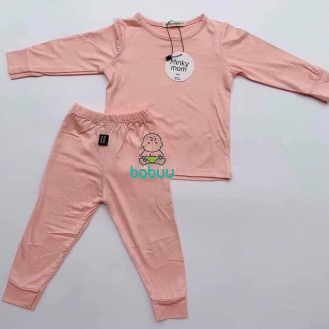 Bộ Dài Tay Thun Lạnh MINKY MOM Cho Bé Gái Bé Trai 0 1 2 3 4 5 6 Tuổi Vải Thun Lạnh-Quần Áo Trẻ Em Dài Tay-Đồ Bộ Cho Bé