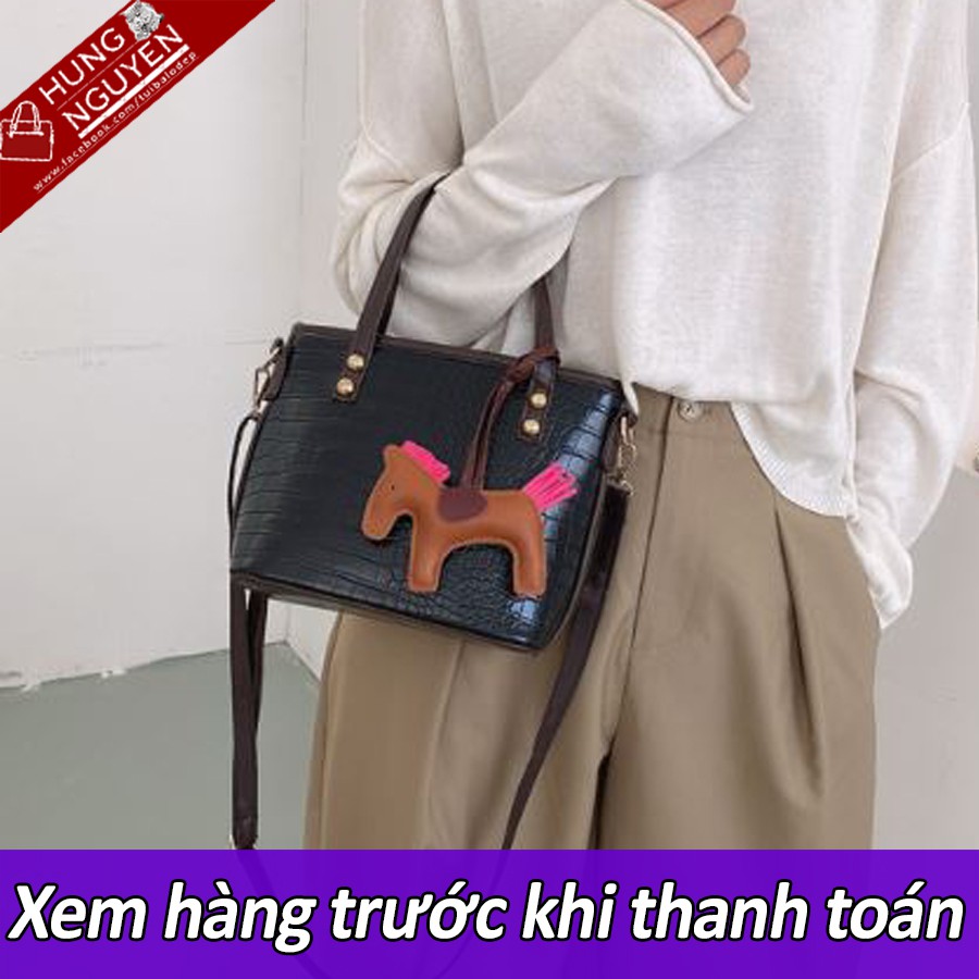 (Kèm SP thật) Túi móc khóa ngựa sang trọng - HNT00039