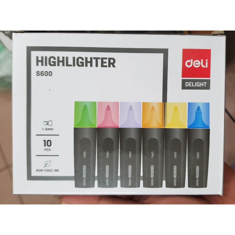 Hộp 10 chiếc bút nhớ dòng (bút hightlight) Deli S600