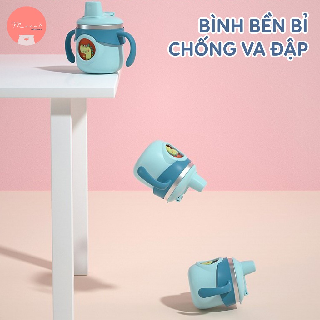 [Có sẵn] Bình sữa hoạt hình 3D | 260ml inox 316 | KUB