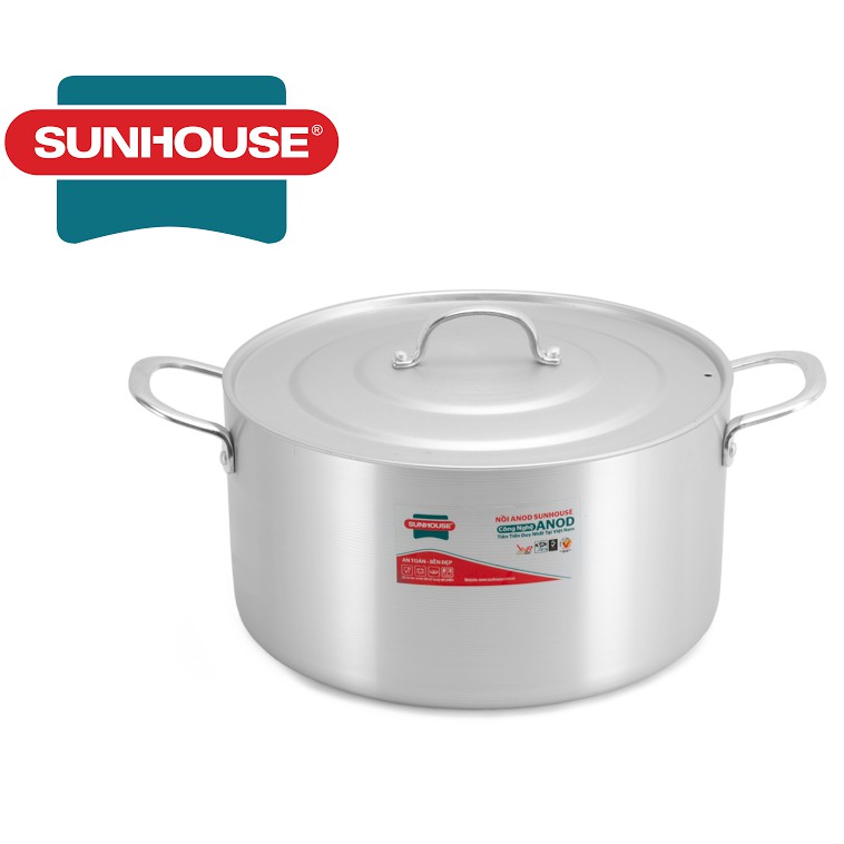 Nồi nhôm anod Sunhouse kích thước 16-18-20-24cm