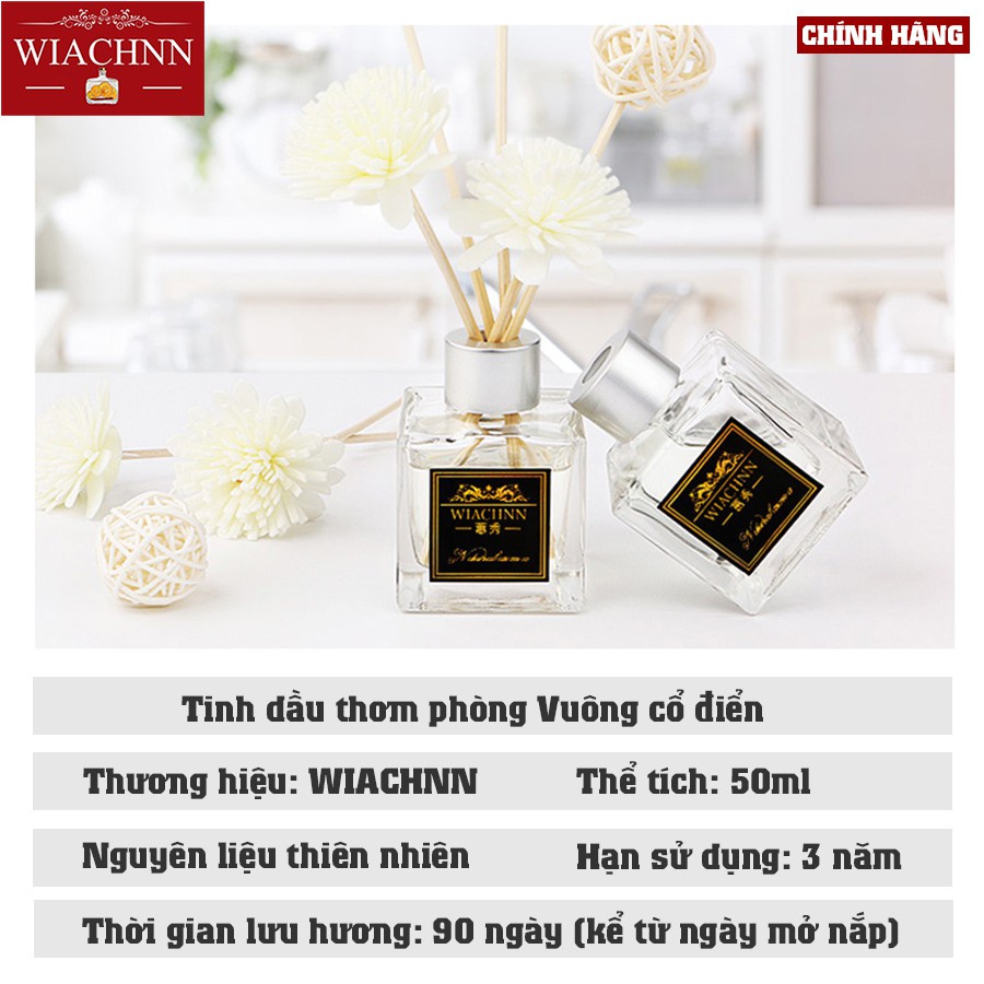 Tinh Dầu Thơm Phòng Wiachnn Lọ Khuếch Tán Nước Hoa Nguyên Chất Thiên Nhiên Que Gỗ Tán Hương cao cấp VAROMA KT01