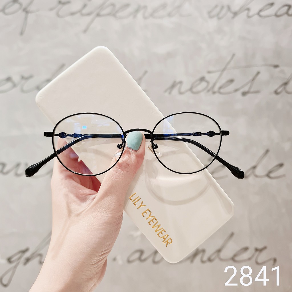 Gọng kính cận nam nữ Lilyeyewear mắt tròn kim loại dễ đeo thời trang 2841 | BigBuy360 - bigbuy360.vn
