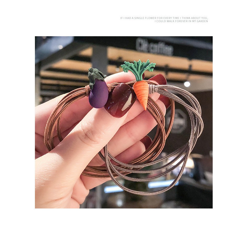 Dây Buôc Tóc MALANO Dây Cột Tóc Hàn Quốc Nhiều Màu Chất Liệu Thun Buộc Tóc Hình Củ Quả Xinh Xắn Cho Nữ FA-001236