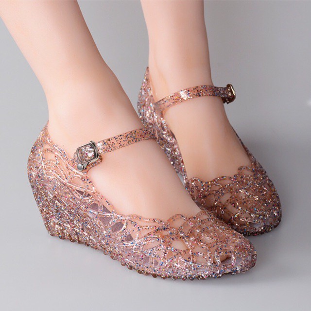 Sandal cao gót đế bằng ( coi kĩ ảnh thật phía cuối )