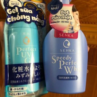  Bộ sữa rửa mặt tạo bọt Senka và kem chống nắng dạng gel Senka 100