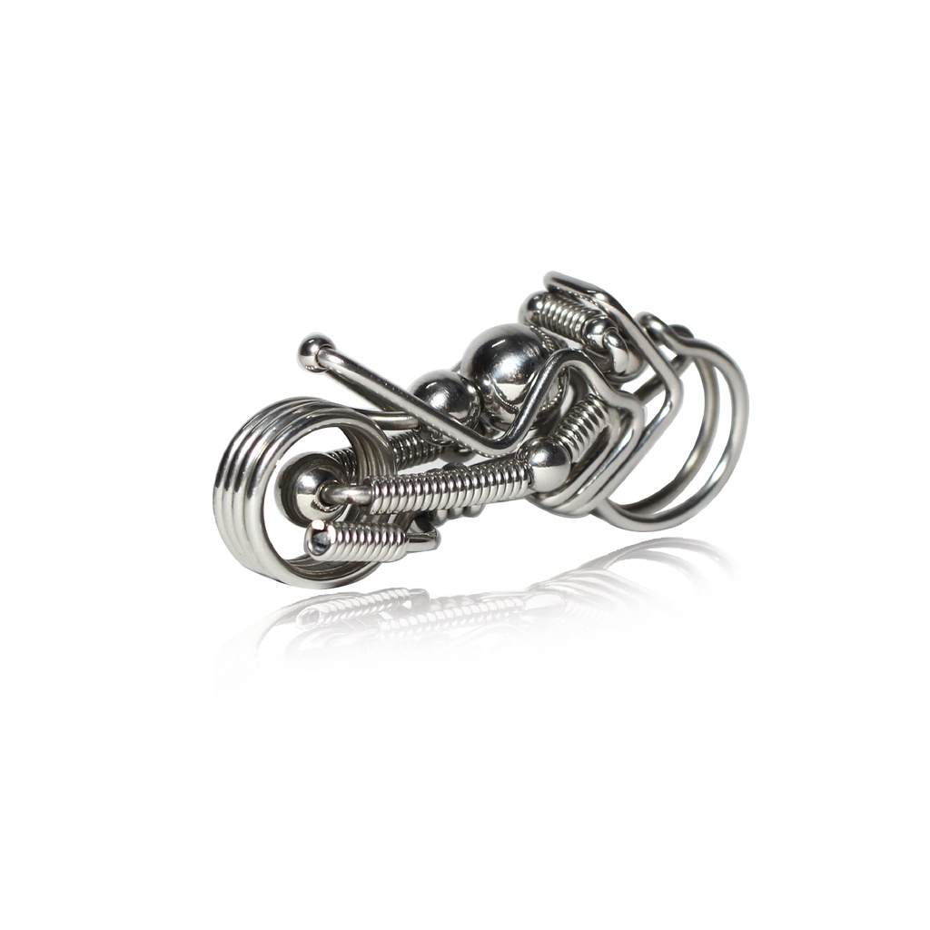 Móc Khóa Inox 304 Uốn Hình Motor, Móc Khóa Thủ Công