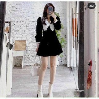 ĐẦM ĐEN CỔ SEN TRẮNG