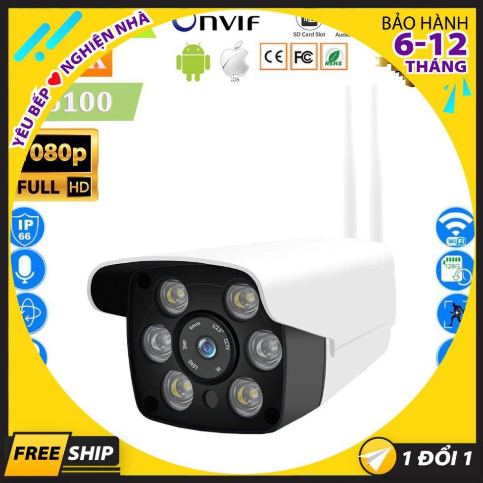 [HÀNG LOẠI 1] [BH 12 THÁNG ] Camera Giám Sát Ngoài Trời Yoosee - 6 Led Full HD (2.0Mpx) - Hồng Ngoại Quay Đêm