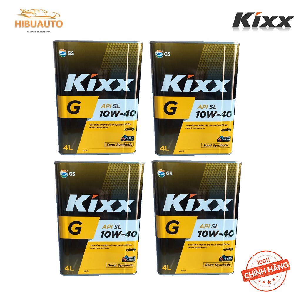 1 Thùng 4 can Dầu động cơ xăng Kixx G SL 10W40 4L – Thùng Thiếc