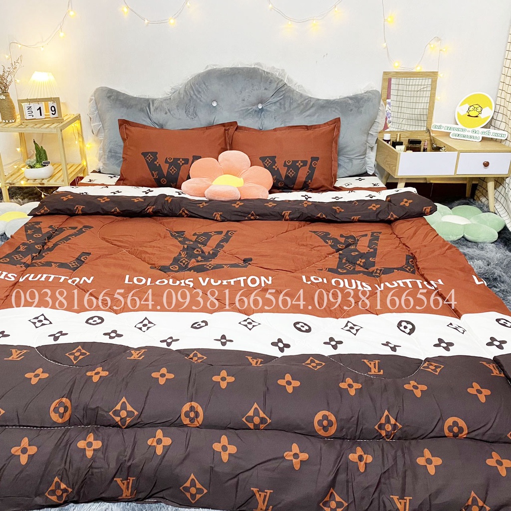 TRỌN BỘ COTTON POLY 5 MÓN CHĂN PHAO DÀY DẶN HÀNG VN LV ĐẤT - ĐỦ KÍCH THƯỚC