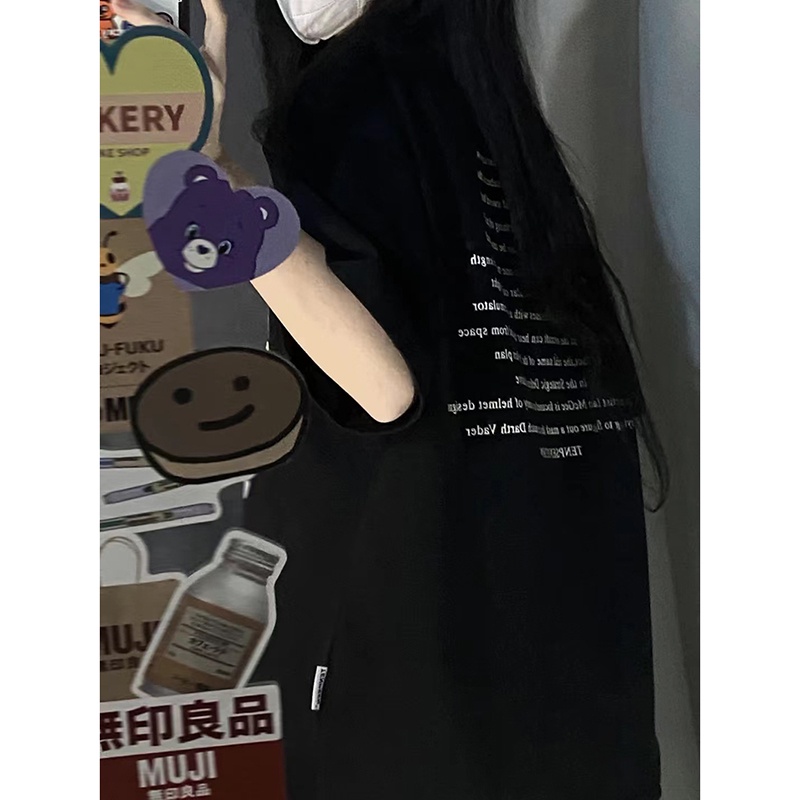 Hàng Mới Về Áo Thun Cotton Dáng Rộng Tay Ngắn Cổ Sau Lưng In Họa Tiết Thời Trang Xuân Hè Cho Nữ 2022