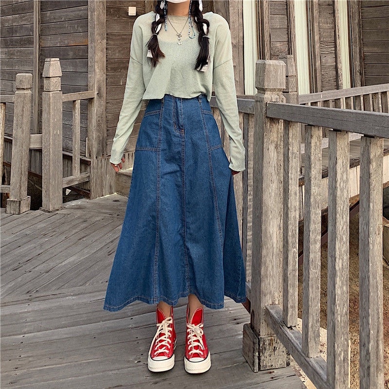 Chân Váy Jean / Bò Dáng Xoè Chữ A Taobao Order