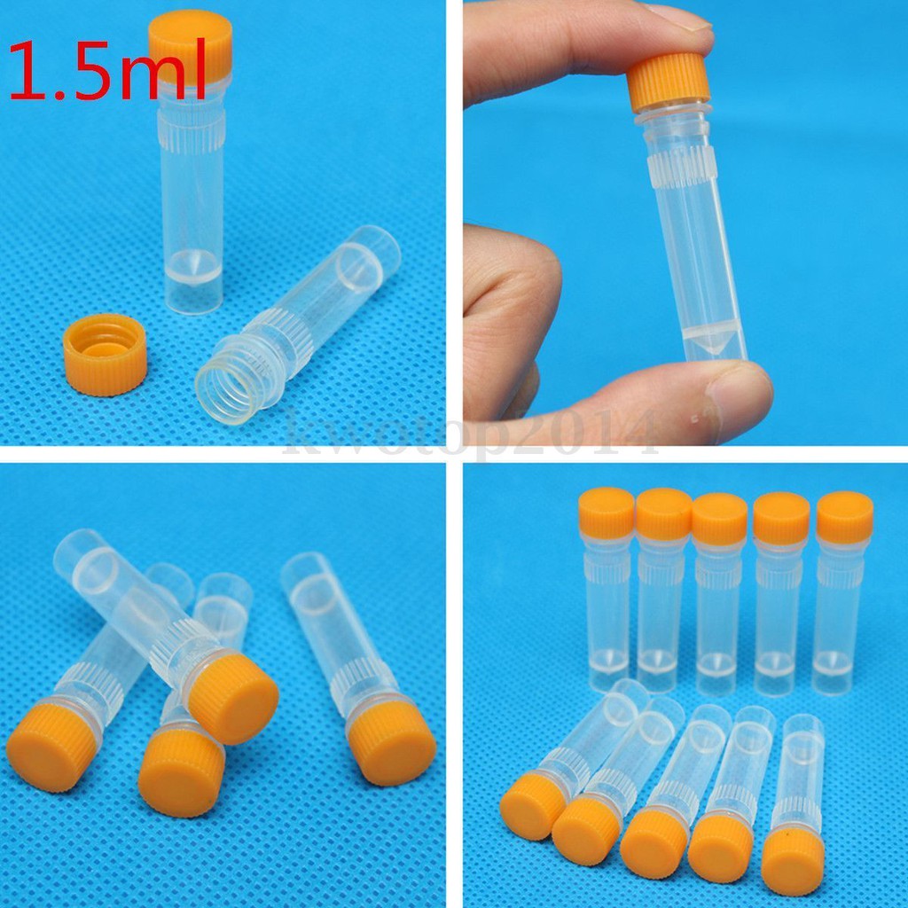 Bộ 10 Ống Nhựa Đựng Mẫu Thử 1.5 / 5 / 10ml
