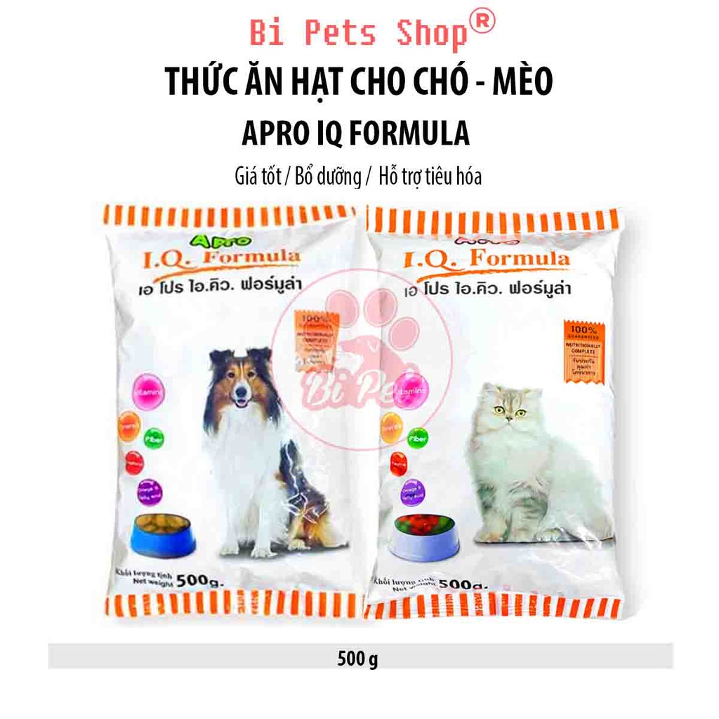 Thức Ăn Hạt Cho Chó Mèo - Thức Ăn Apro IQ Formula 🍀 Giá Tốt - Bổ Dưỡng - Hỗ Trợ Tiêu Hóa 🍀 500g