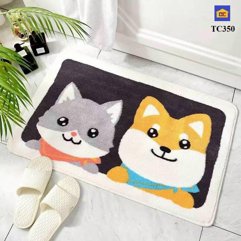 Thảm lau chân nhà tắm siêu thấm cao cấp chất liệu sợi lông cừu dày mềm mại - Hàng nhập khẩu