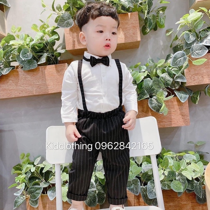 Set sơ mi công tử bé trai Hàn Quốc áo sơ mi cho bé trai 8-18kg  Củ khoai tây shop chất mềm mịn phong cách sành điệu