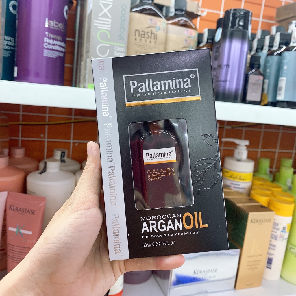 Tinh Dầu Dương Phục Hồi Tóc Hư Tổn Pallamina Collagen Argan Oil 60ml