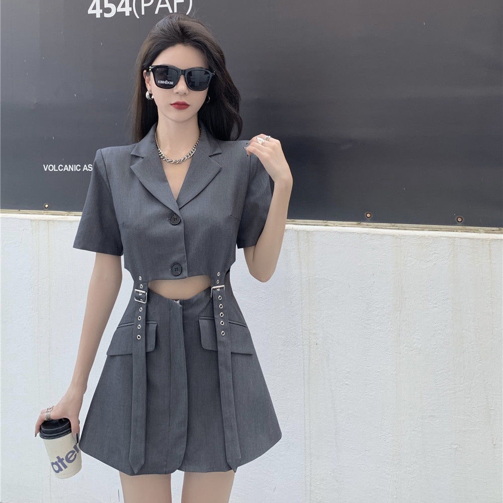 Đầm Giả Hai Mảnh Phong Cách Retro Phương Tây Thời Trang Mùa Hè Dành Cho Nữ