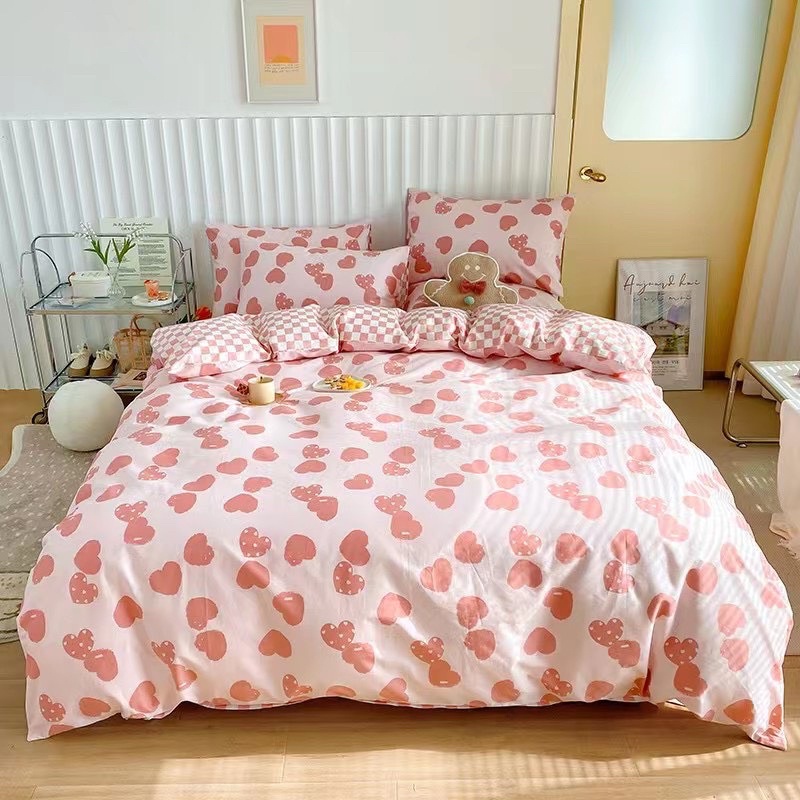 Bộ Chăn Ga Gối ❤️ cotton living 100% đủ size đệm hoa nhí Hàn Quốc miễn phí bo chun nhập khẩu Mượt Decor