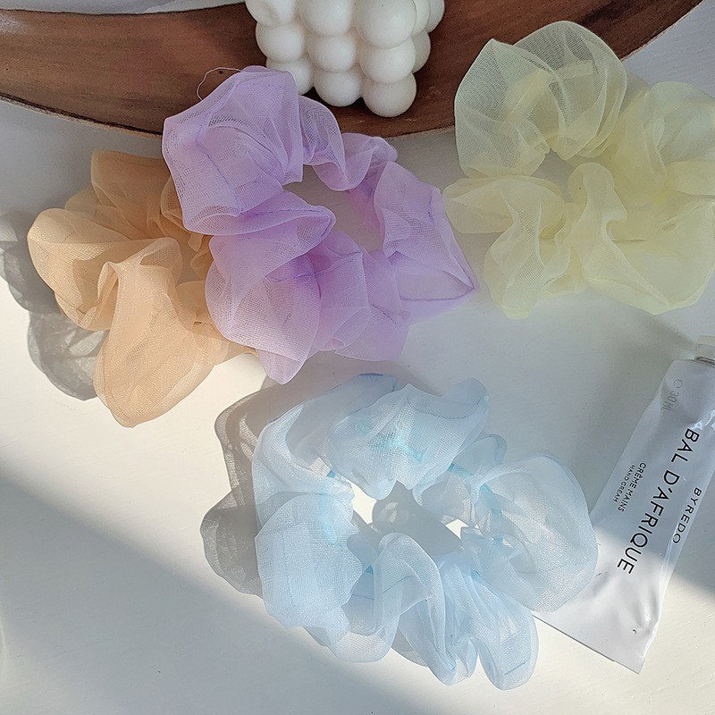 Dây buộc tóc, Scrunchies vải voan cực xinh phong cách tiểu thư - S04