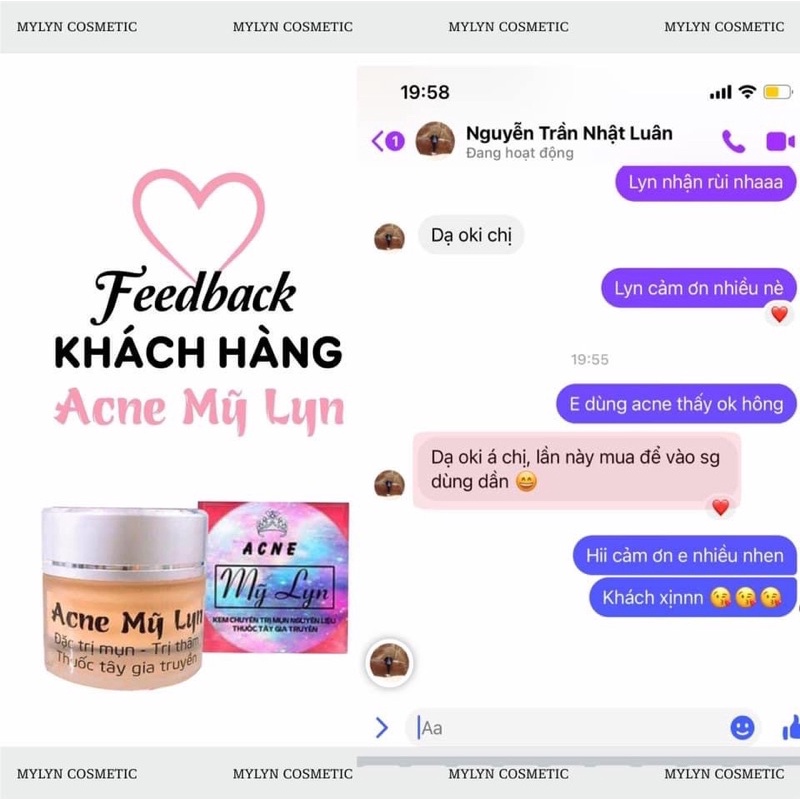 KEM ACNE MỸ LYN KÈM GIẤY HDSD + TÚI ĐỰNG