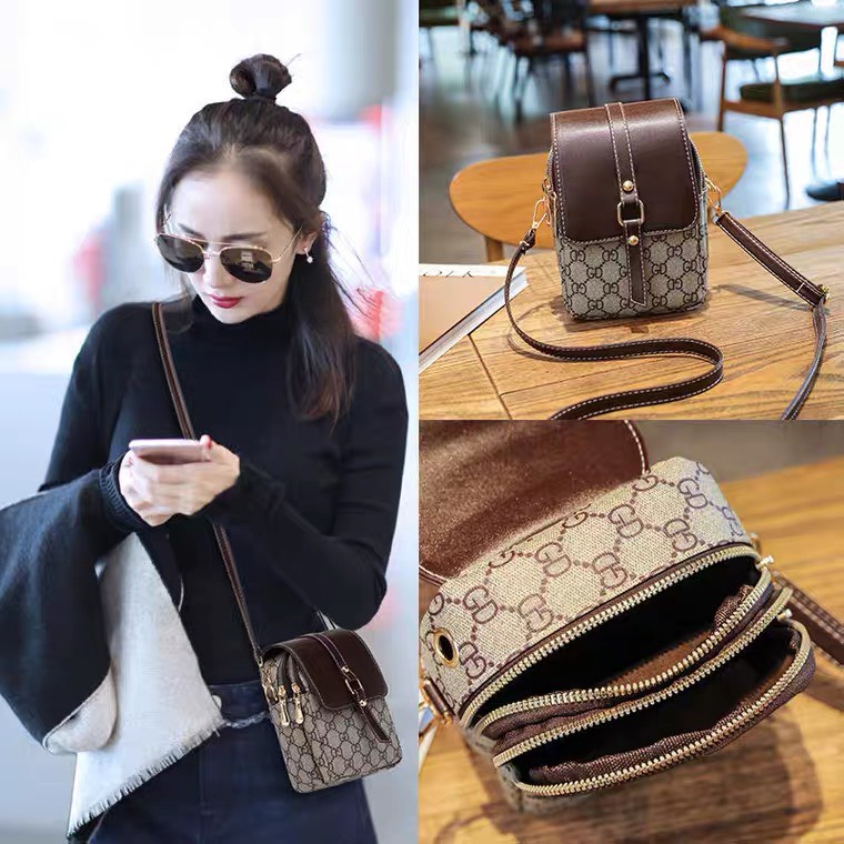 Túi đeo chéo nữ, túi đựng điện thoại đi chơi thời trang chữ G
