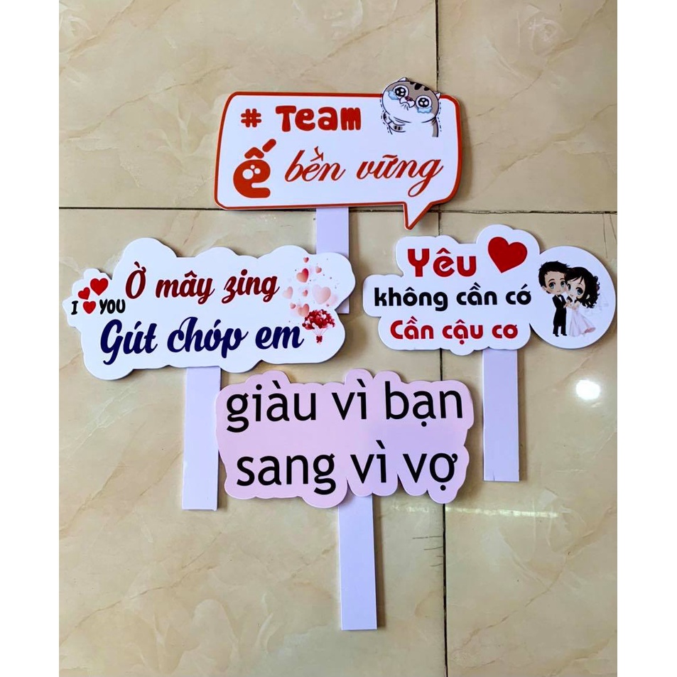 Bảng Hashtag Đám Cưới Cầm Chụp Ảnh Siêu Dễ Thương Hàng Có Sẵn