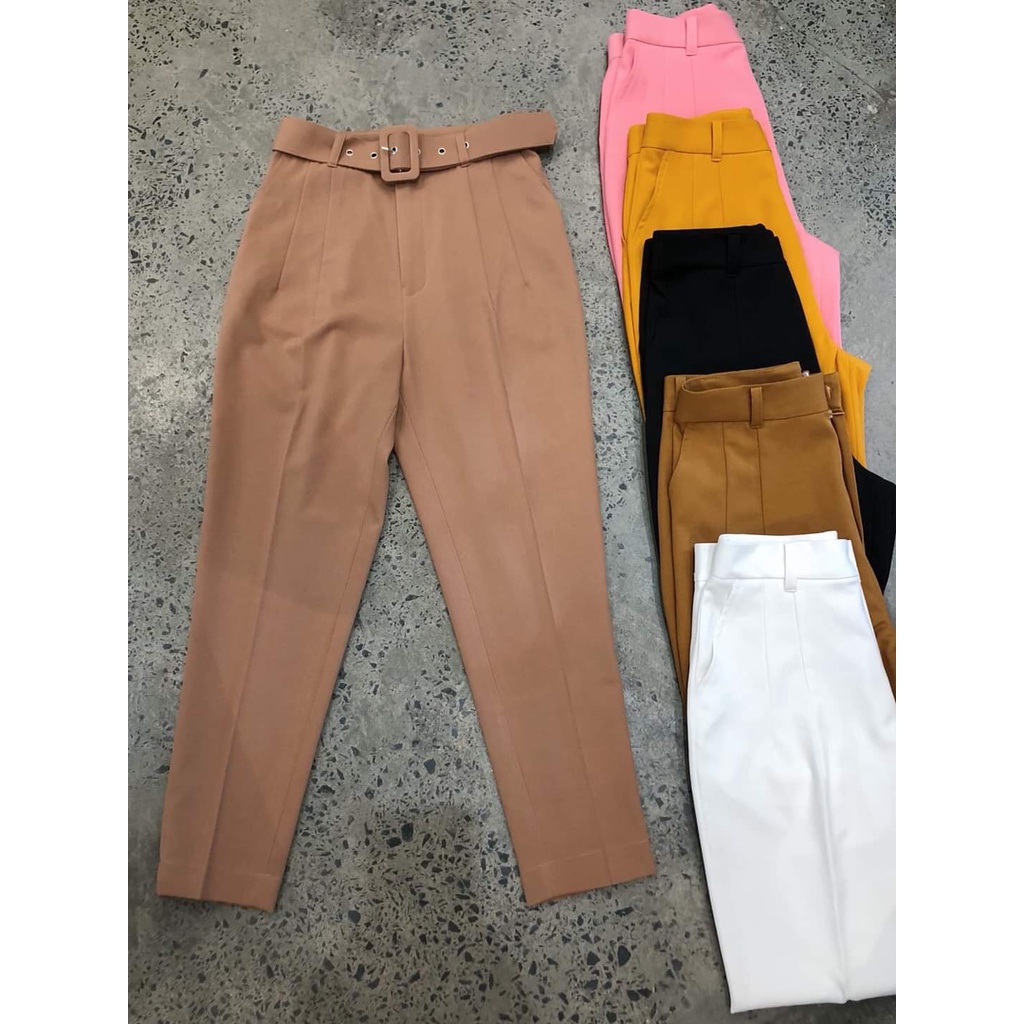 Quần tây công sở, quần tây form baggy lưng cao form chuẩn, kèm belt