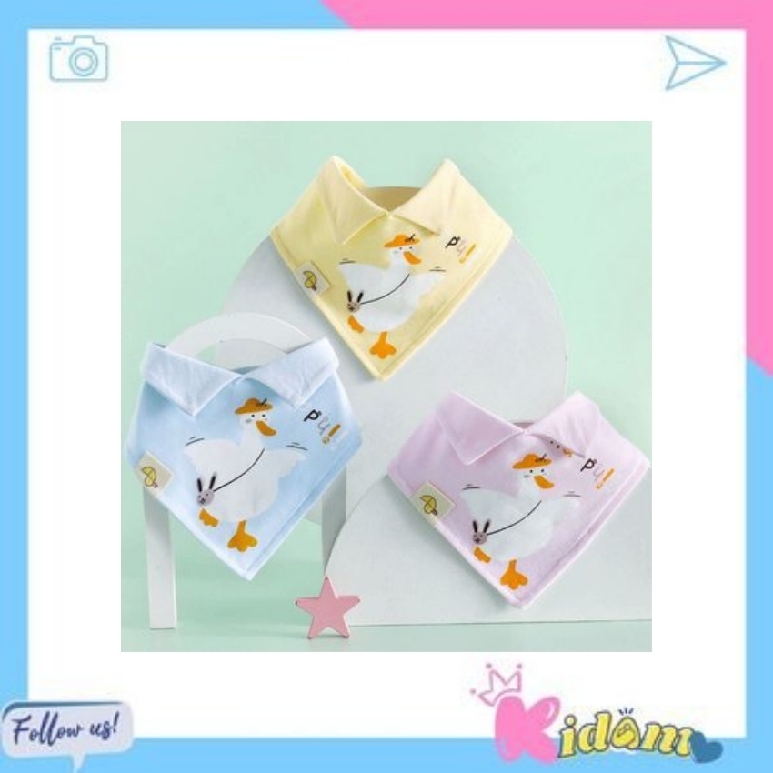 Yếm ăn dặm tam giác kiểu cổ bé vải cotton thấm nước nhiều mẫu xinh cho bé trai bé gái KIDAMO