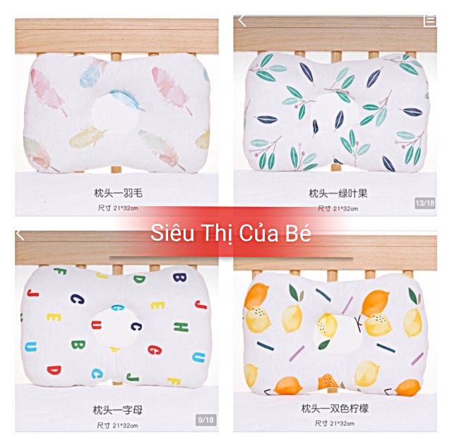 Gối lõm Muslin Tree cao cấp cho bé