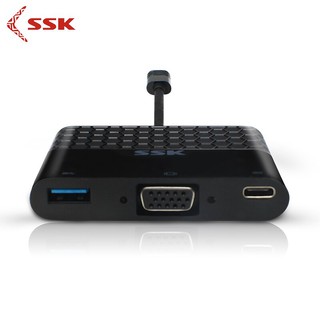 BỘ CHUYỂN TYPE-C RA USB 3.0 + VGA SSK SHU-C025