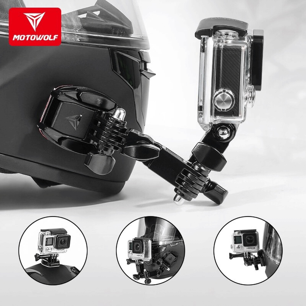 SIDE MOUNT GẮN GOPRO LÊN MŨ BẢO HIỂM MOTOWOLF