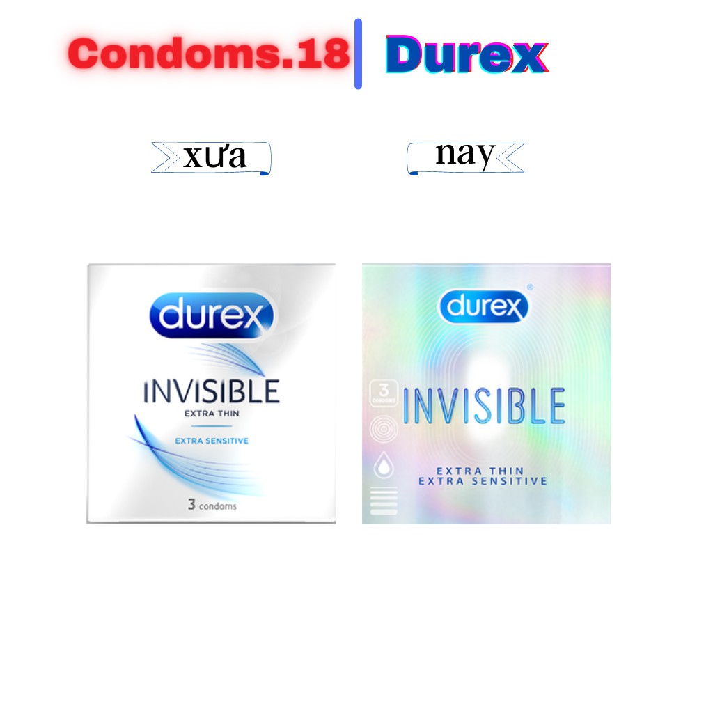 Bao cao su siêu mỏng Durex Iinvisible ( 3Bao/Hộp), BCS Durex Siêu mỏng cho cảm giác chân thật nhất