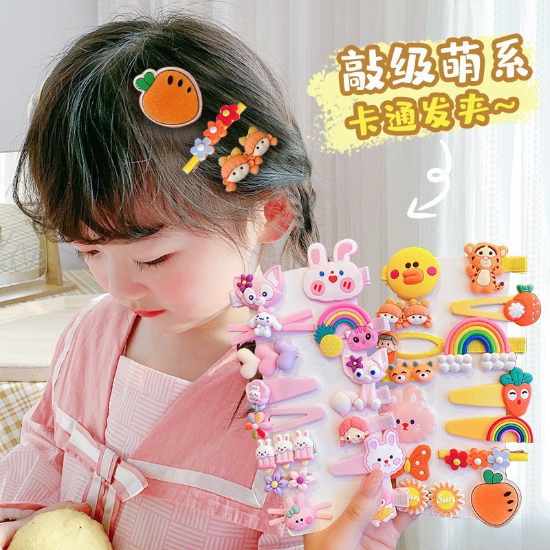 (Bán Buôn Sỉ) Set 14 Kẹp Mái Nhiều Hình Dễ Thương Cho bé