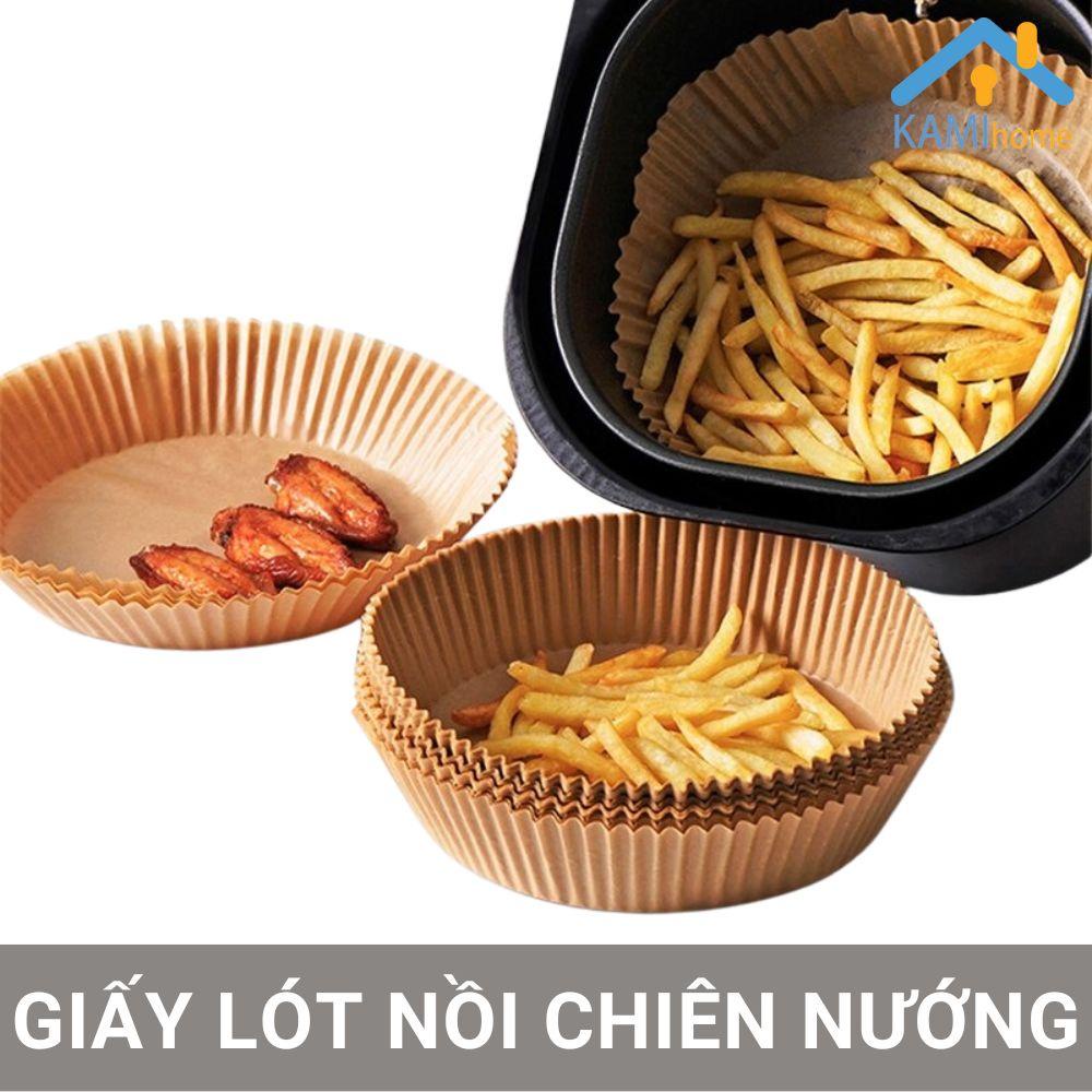 (Bộ 10) Khay giấy nến lót nồi chiên không dầu dạng Đĩa cỡ lớn 24cm KM 20100
