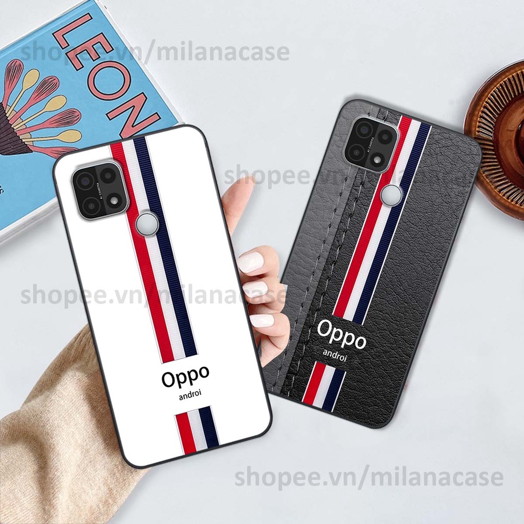 Ốp Oppo A15 / A15s in giả da phong cách thể thao, cá tính, thời trang