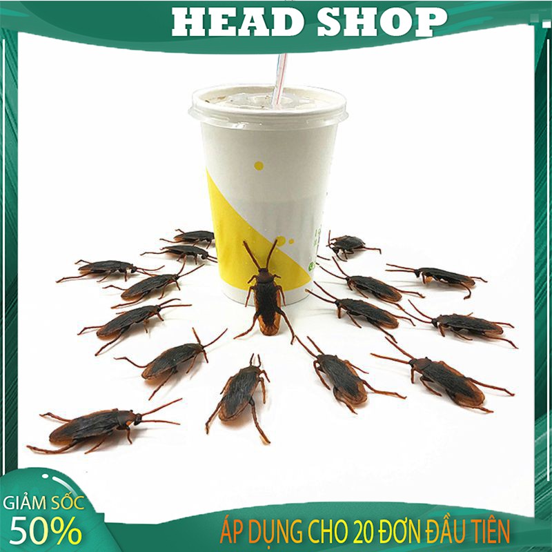 Đồ chơi con gián nhựa G55 bằng nhựa dẻo trang trí Halloween, làm đồ chơi cho chó mèo HEADSHOP