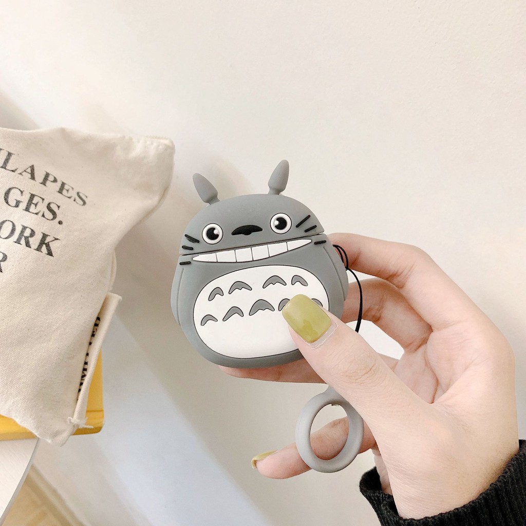 Case Vỏ Bao Airpods Đựng Tai Nghe Airpod 1 2 3 Pro Totoro Cover i11, i12...Toronto cười tặng kèm móc