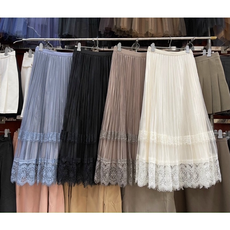 Chân váy maxi ren 2 lớp