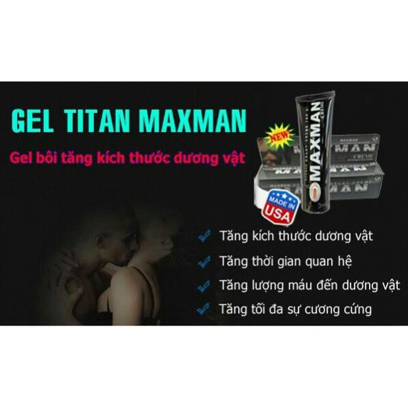 Giảm Giá [Hàng USA] Gel MAXMAN - Gel Bôi Tăng Kích Thước Cậu Nhỏ