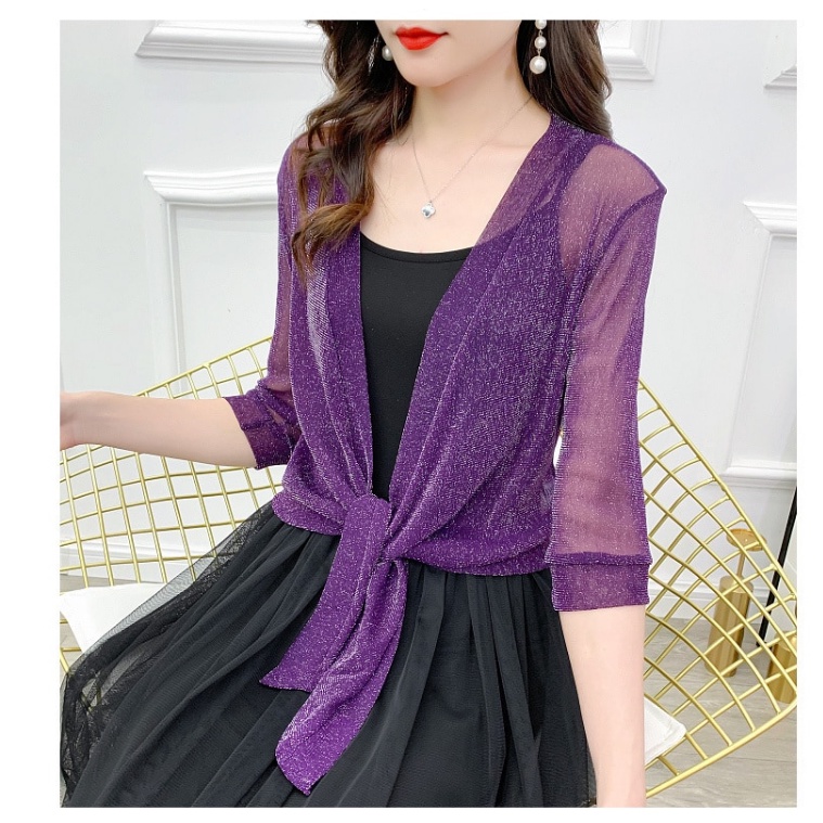 Áo Khoác cardigan Vải Voan Mỏng Tay Lỡ Màu Trơn Thời Trang Chất Lượng Cao